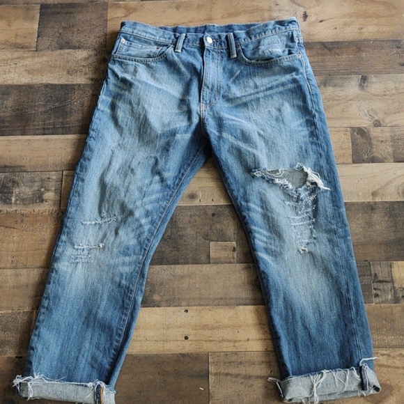 Levi's 508 distressed raw hem jeans size 34×32 - Picture 1 of 14